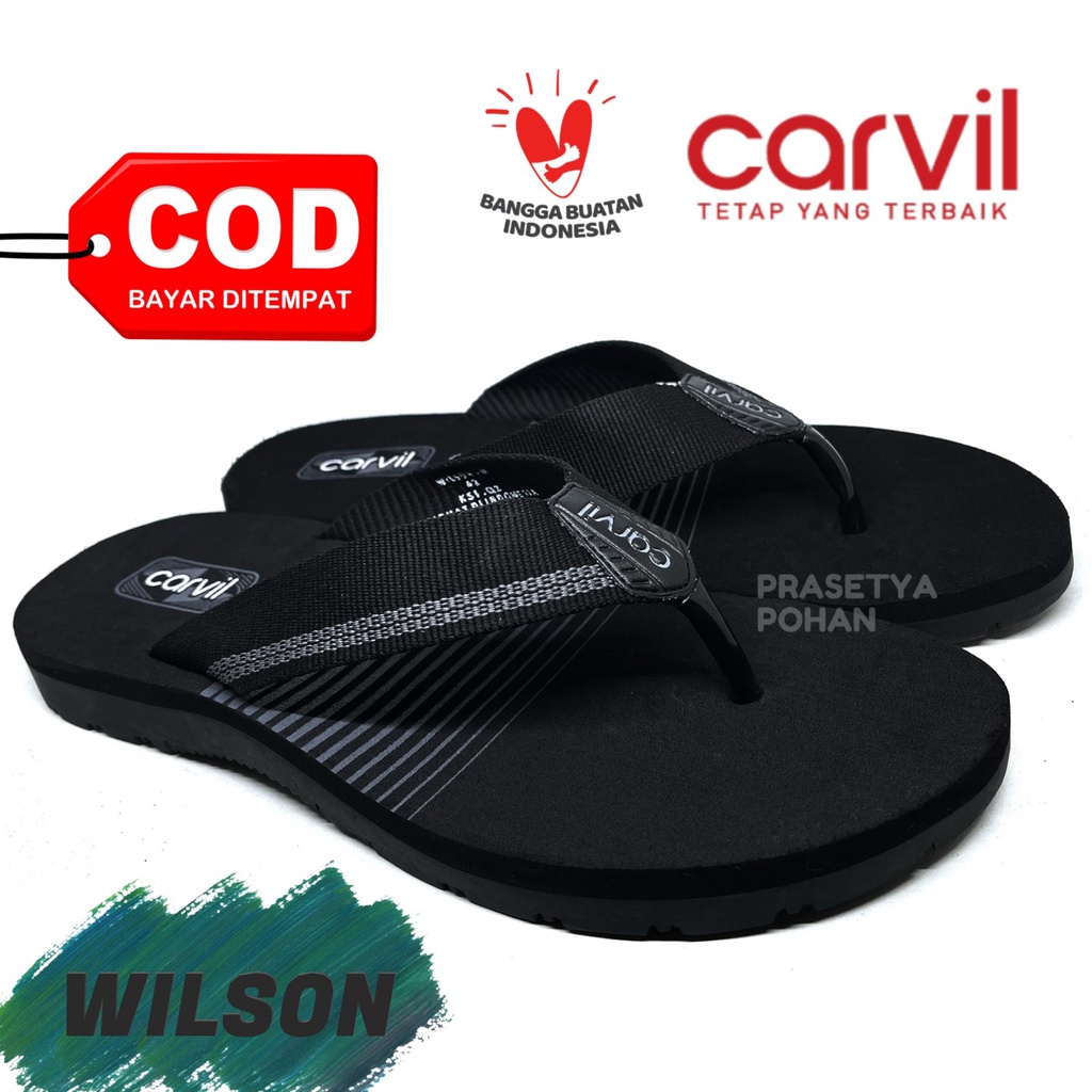 Sandal Pria Carvil Original Anti Air - Sendal Carvil Franco Grey