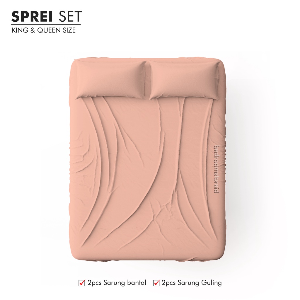 SPREI AESTHETIC POLOS PEACH ALA KOREA SUDAH TERMASUK SARBAN SARGUL