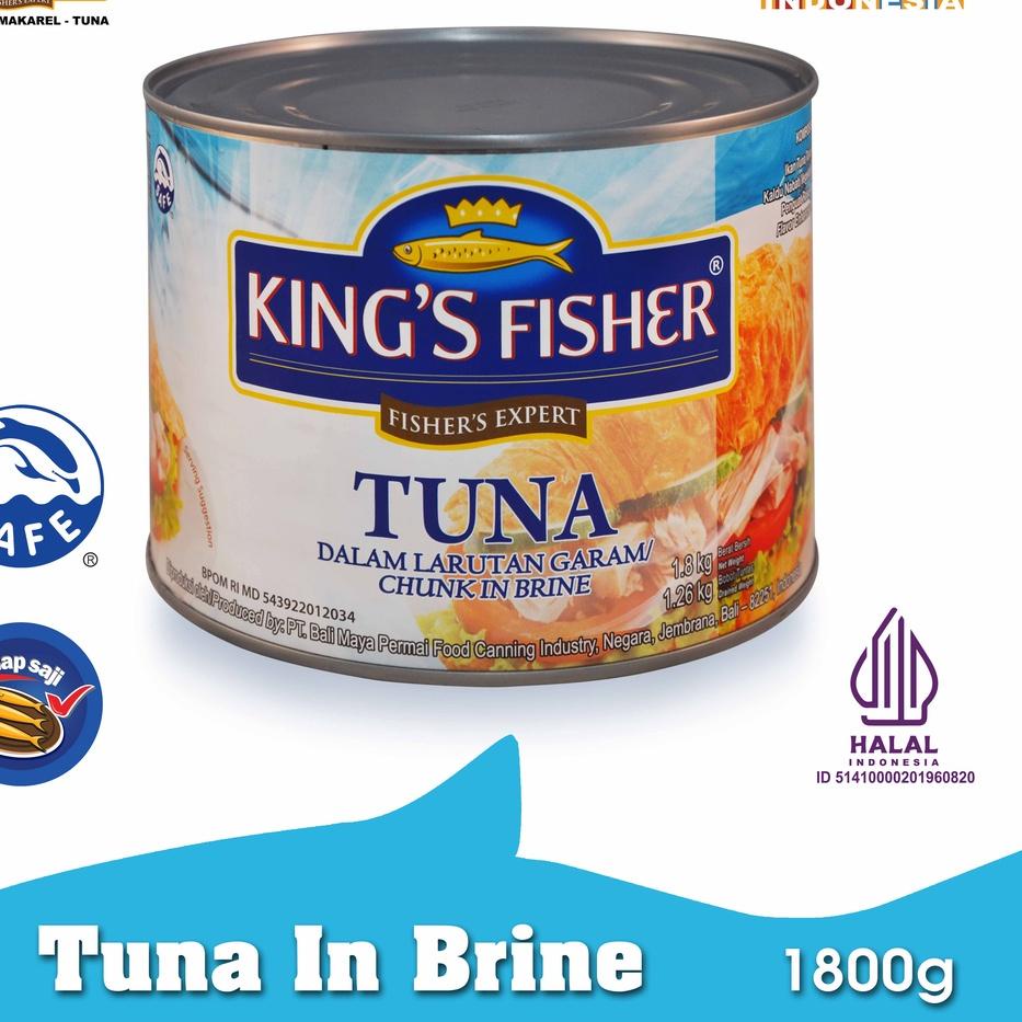 

➣ King's Fisher Tuna dalam Air Garam Tuna in Brine Daging Tuna Makanan Kaleng 1800 gr ❄