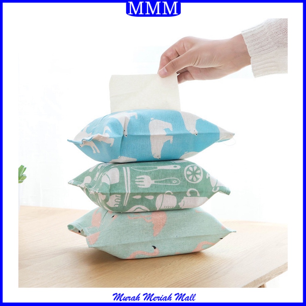 MMM Tempat Tissue Bahan Kanvas Motif Lucu Cover Sarung Tempat Tisu Kain Tissue Mobil Rumah Kamar Toilet Import Murah