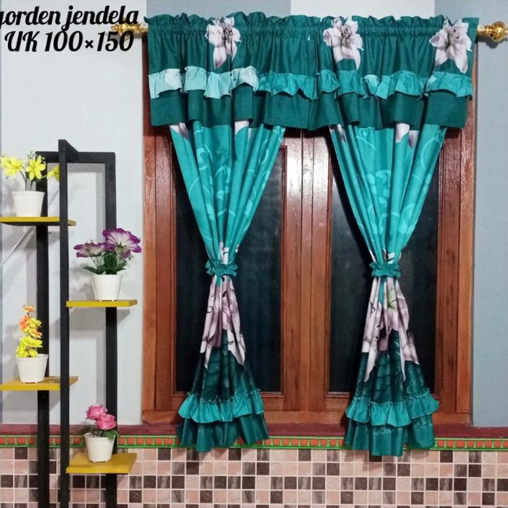 [✅COD] Gorden Tirai Jendela Serut 100x150 Poni Rumbai Dekorasi Kamar Ruang Tamu Perlengkapan Rumah