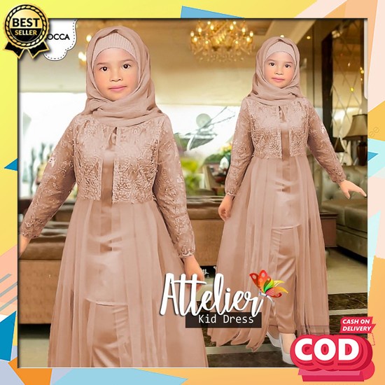 Gamis Anak Kekinian Terbaru 2023 Remaja Perempuan Tanggung 8 9 10 Th Premium Motif Polos Dress Lebar