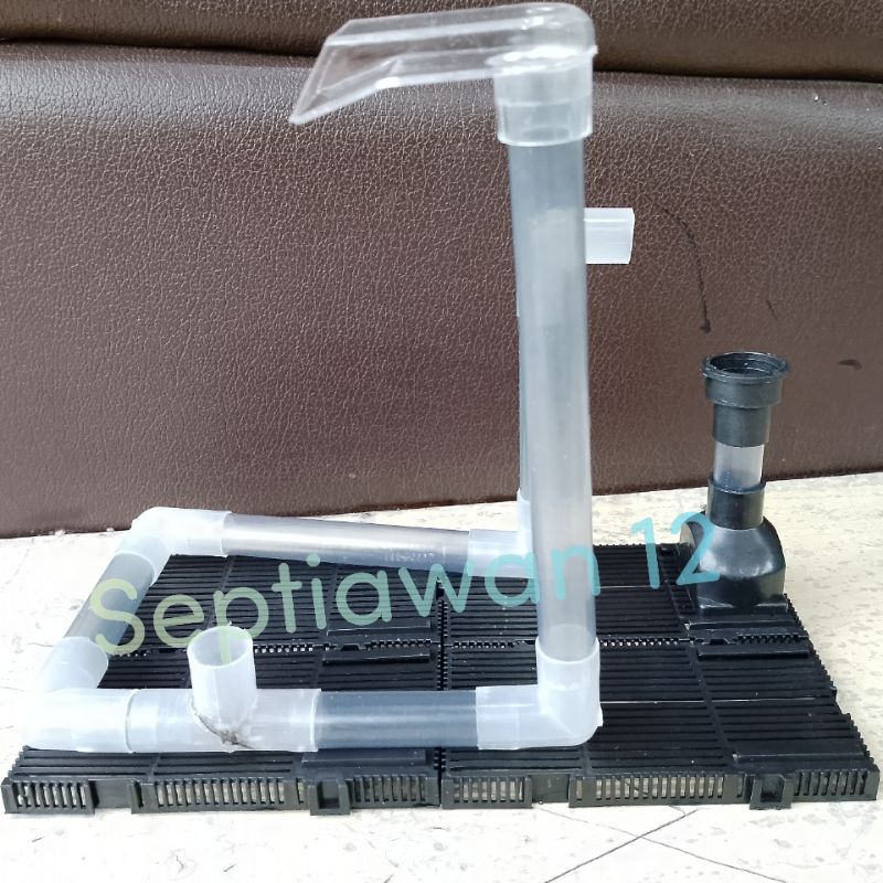 Rangkain Pipa Air Terjun Pasir Silika Full Set Plus Filter Undergravel tanpa mesin untuk aquarium 20