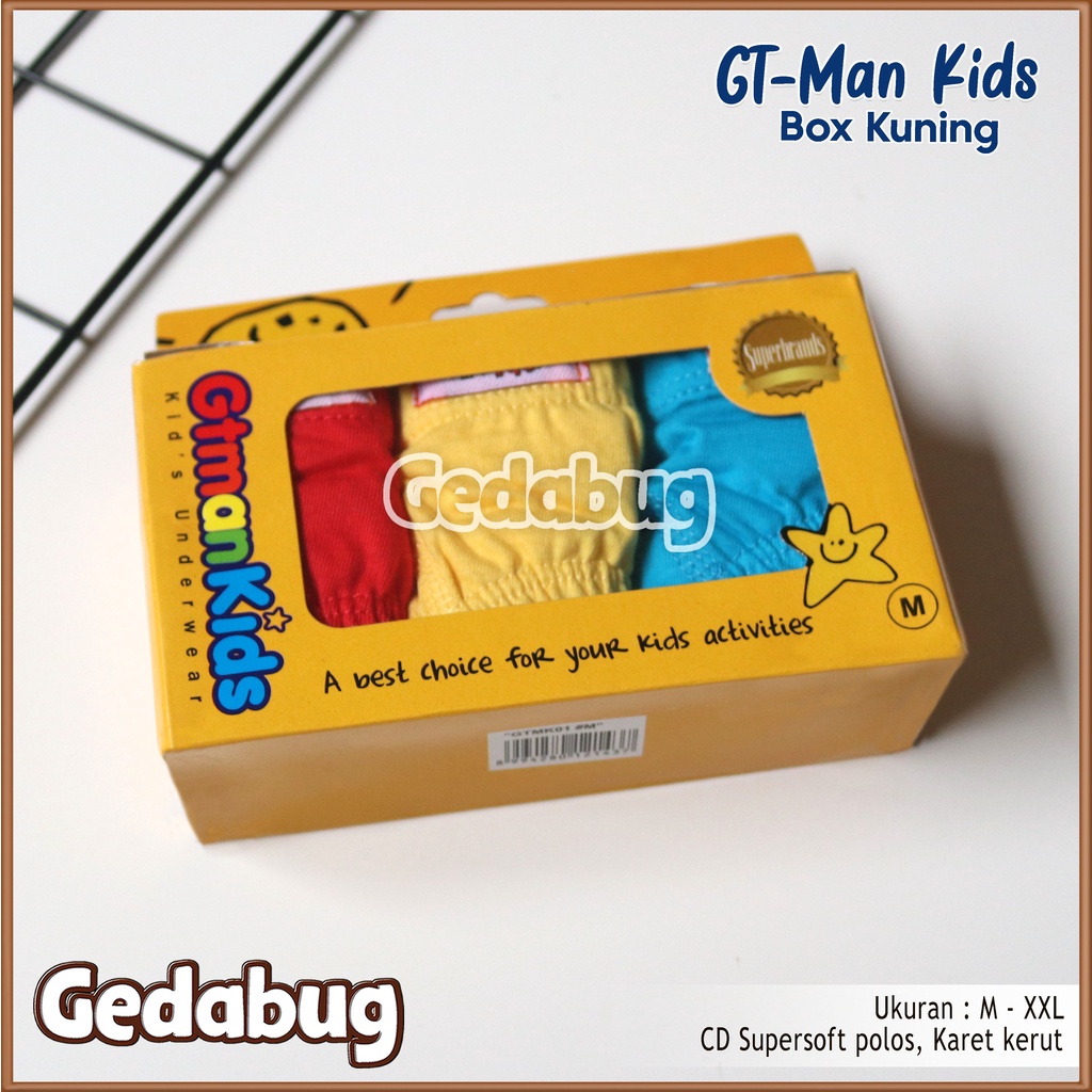 CD Anak GT MAN Kids Kuning | Celana dalam anak karet kerut polos | Gedabug
