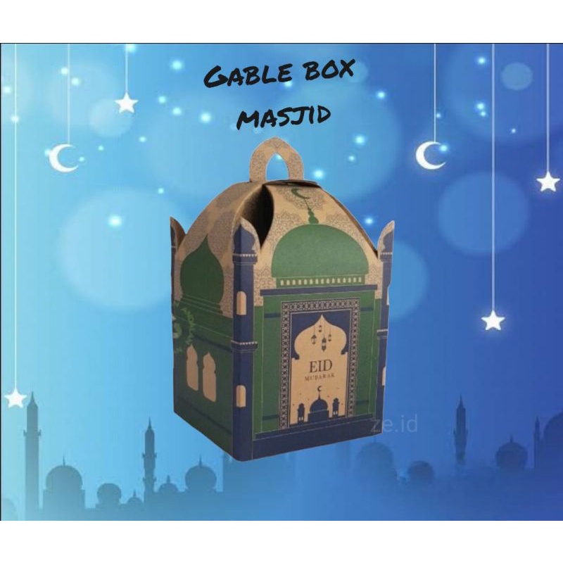 

gable Box hampers lebaran bentuk masjid 1 pcs /kardus box hampers/bok jiinjing hari raya