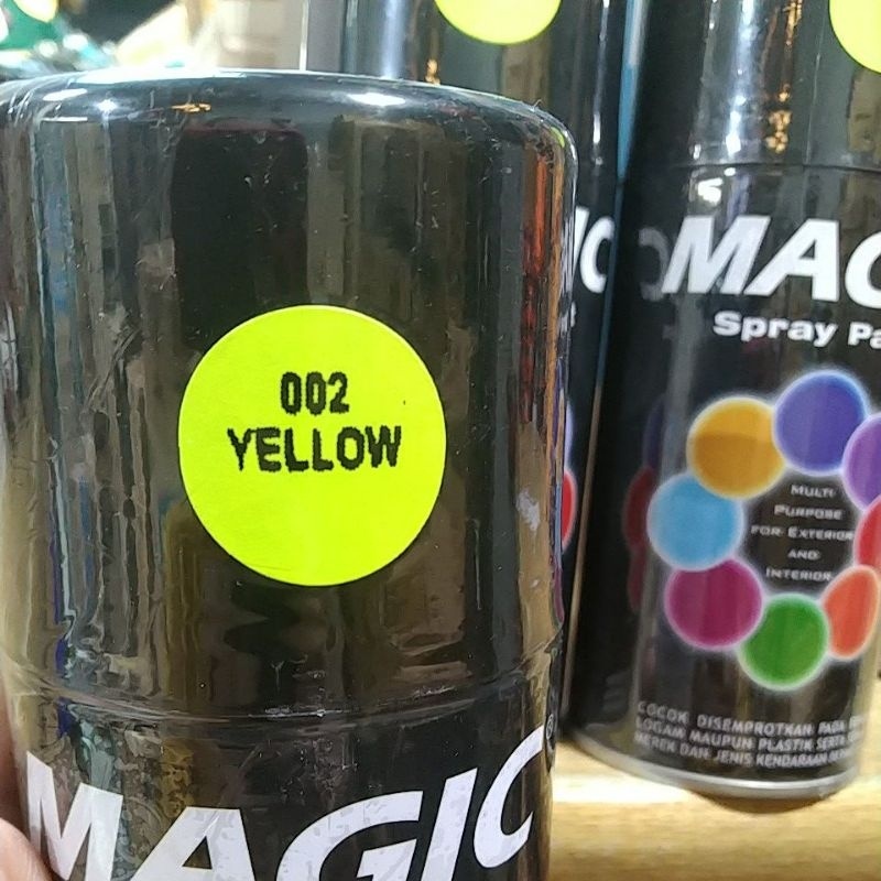 cat semprot pilok pilox magic spray paint magic yellow 002 300cc stabilo yellow kuning terang