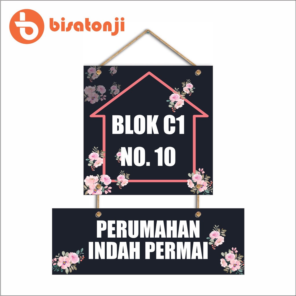 Pajangan Dinding Gantung Alamat dan Nomor Rumah