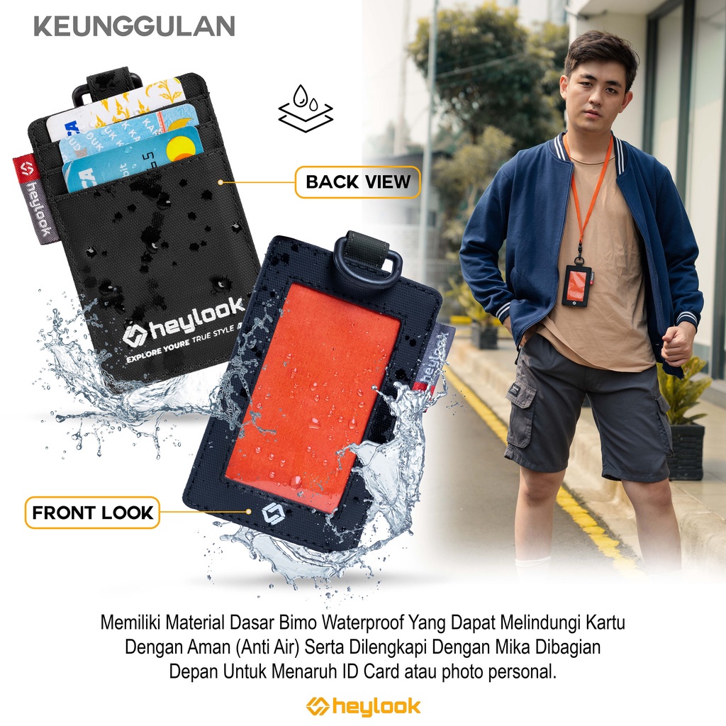 Lanyard Simple Hanging wallet Multifungsi Tas Kalung Leher Pria Wanita -  HITAM