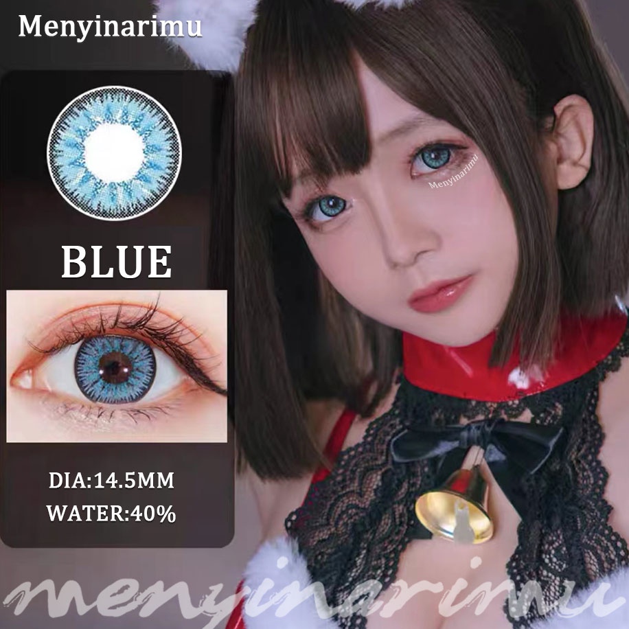 (COD)Menyinarimu gray blue softlens lensa mata penuh gaya dan cantik softlens grey/brown warna lensa kontak soflen14.5 MM 2022 new DUBAI Import Premium big eye Exoticon softlen