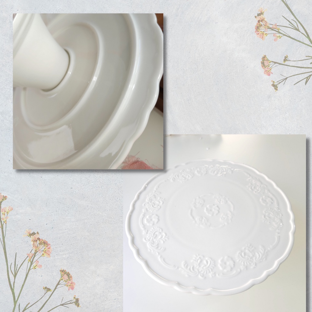 PF - FLOREN Cake Ceramic Tray / tatakan kue keramik / cake plate stand