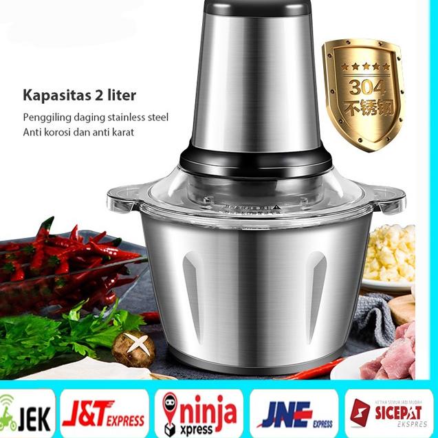 ✮ [ORIGINAL] BLENDER DAGING STAINLESS 2L / CHOPPER BLENDER DAGING PENGGILING / MEAT BLENDER ELEKTRIK