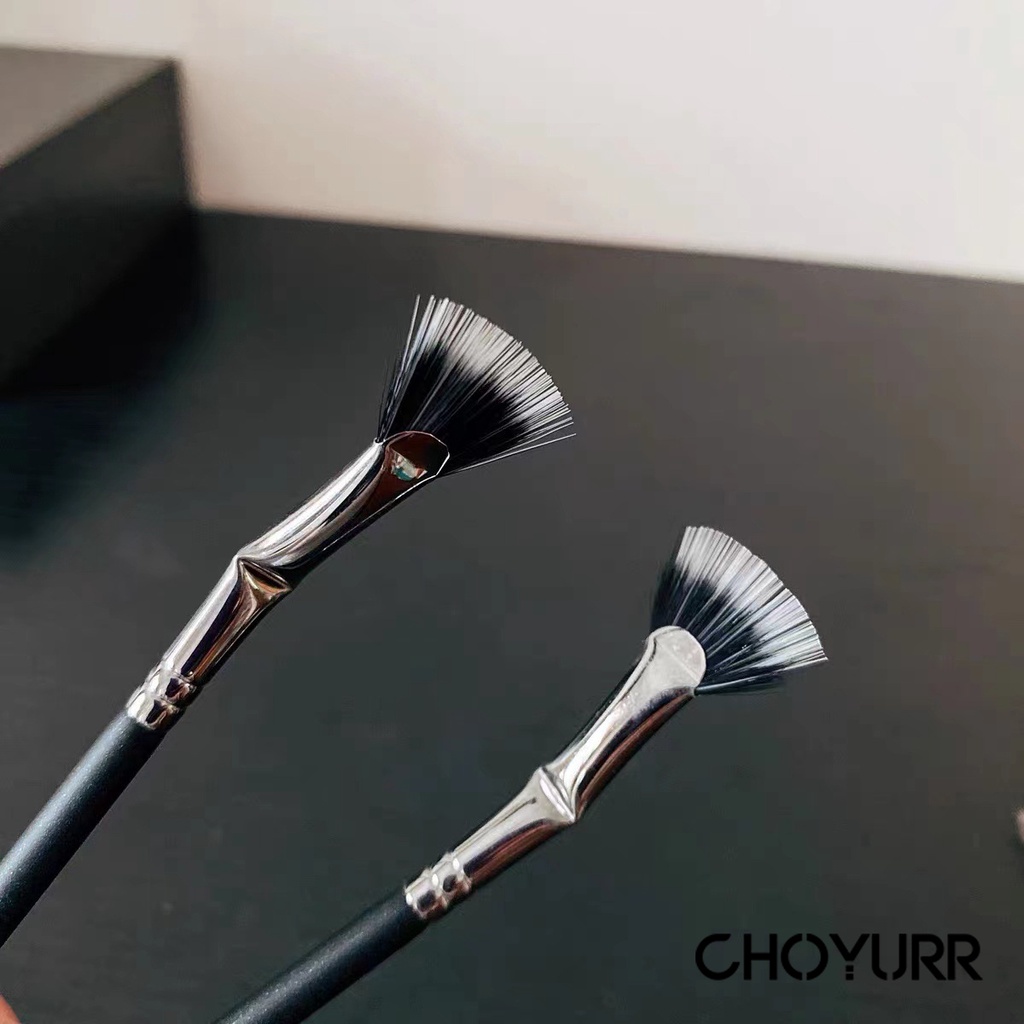 【COD】Profesional Kipas Mini Berbentuk Bengkok Bawah Kuas Bulu Mata Alat Make Up Bulu Mata Berbentuk Kipas Sikat Alis Kepala Datar Makeup Brush Tools-CH