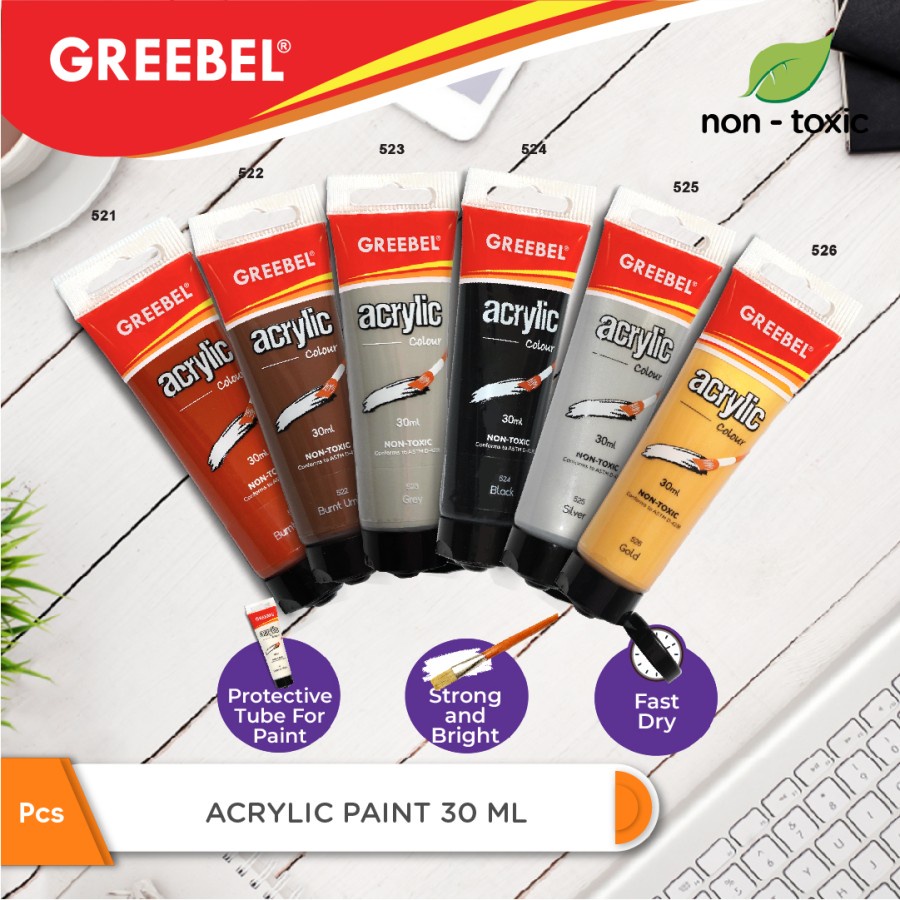 

CAT AKRILIK GREEBEL 30ML | ACRYLIC COLOR | NON-TOXIC | SATUAN