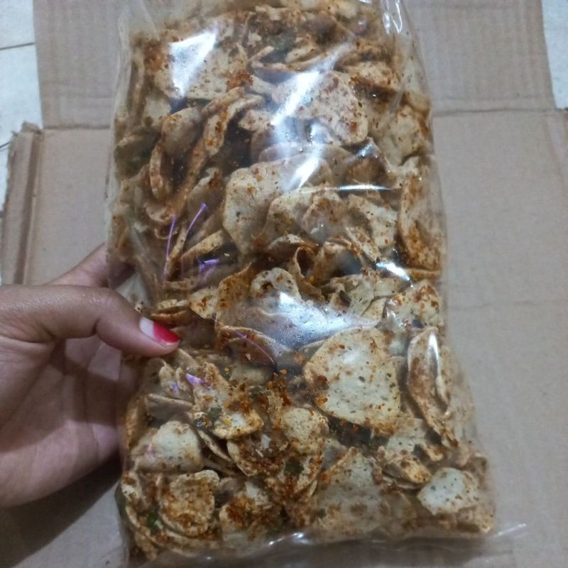 

Basreng daun jeruk pedas 500gr