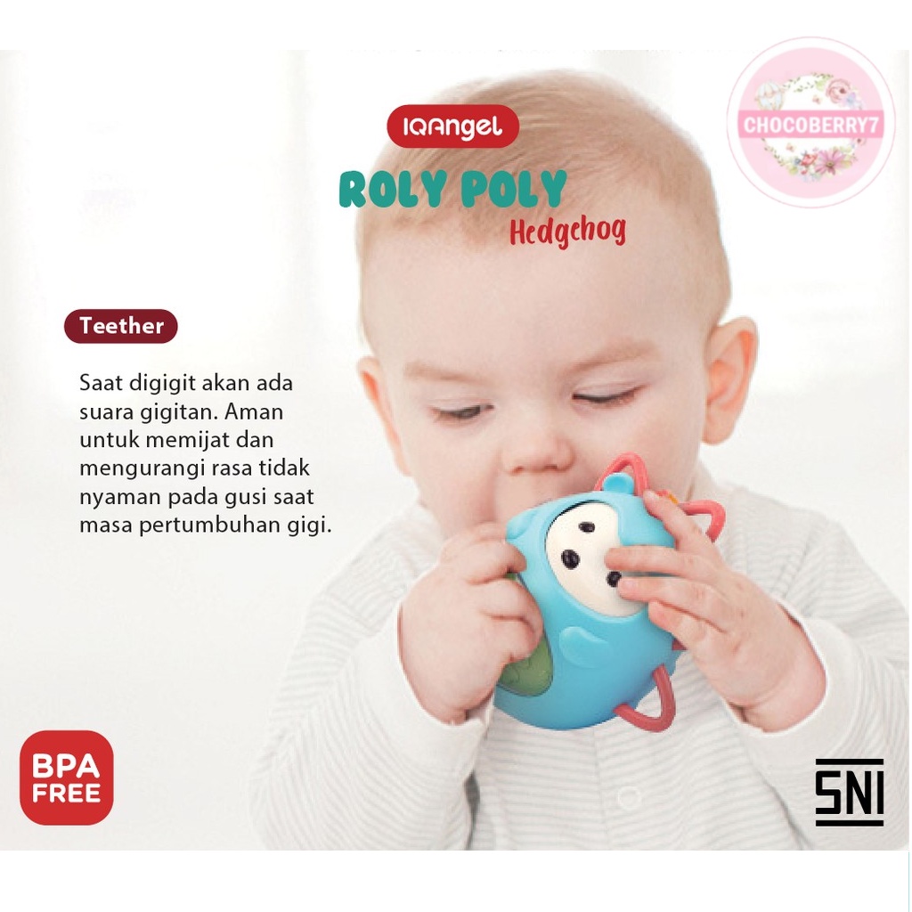 IQAngel Roly Poly Hedgehog Toys IQBT0120/ Gigitan Bayi Teether / Mainan Gigitan Bayi / Teether Rattle