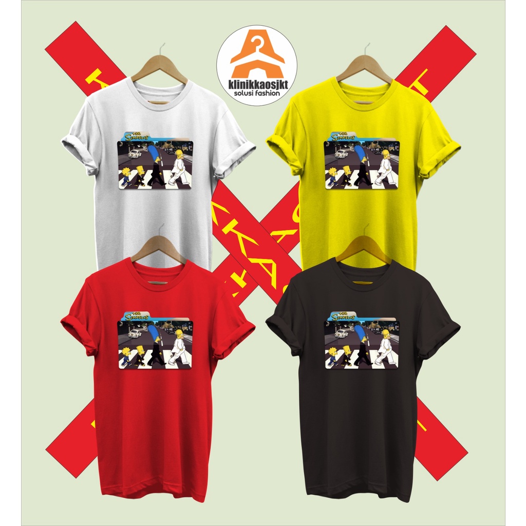 BAJU - KAOS THE SIMPSONS KARTUN - TSHIRT THE SIMPSONS ABBEY ROAD