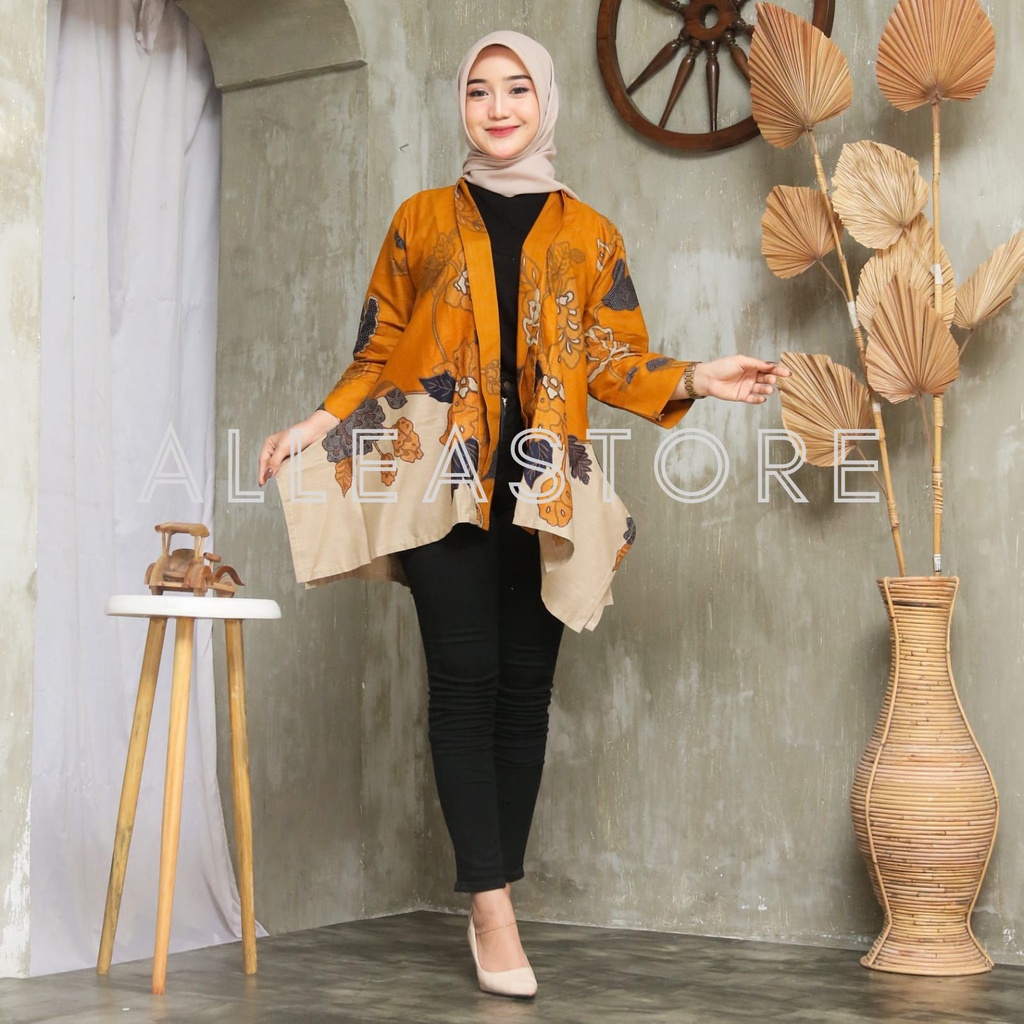 Alleastore03 Blazer Batik Motif Mawar Premium Terbaru Blazer Batik Nikita Blazer Wanita Terlaris Atasan Batik Wanita