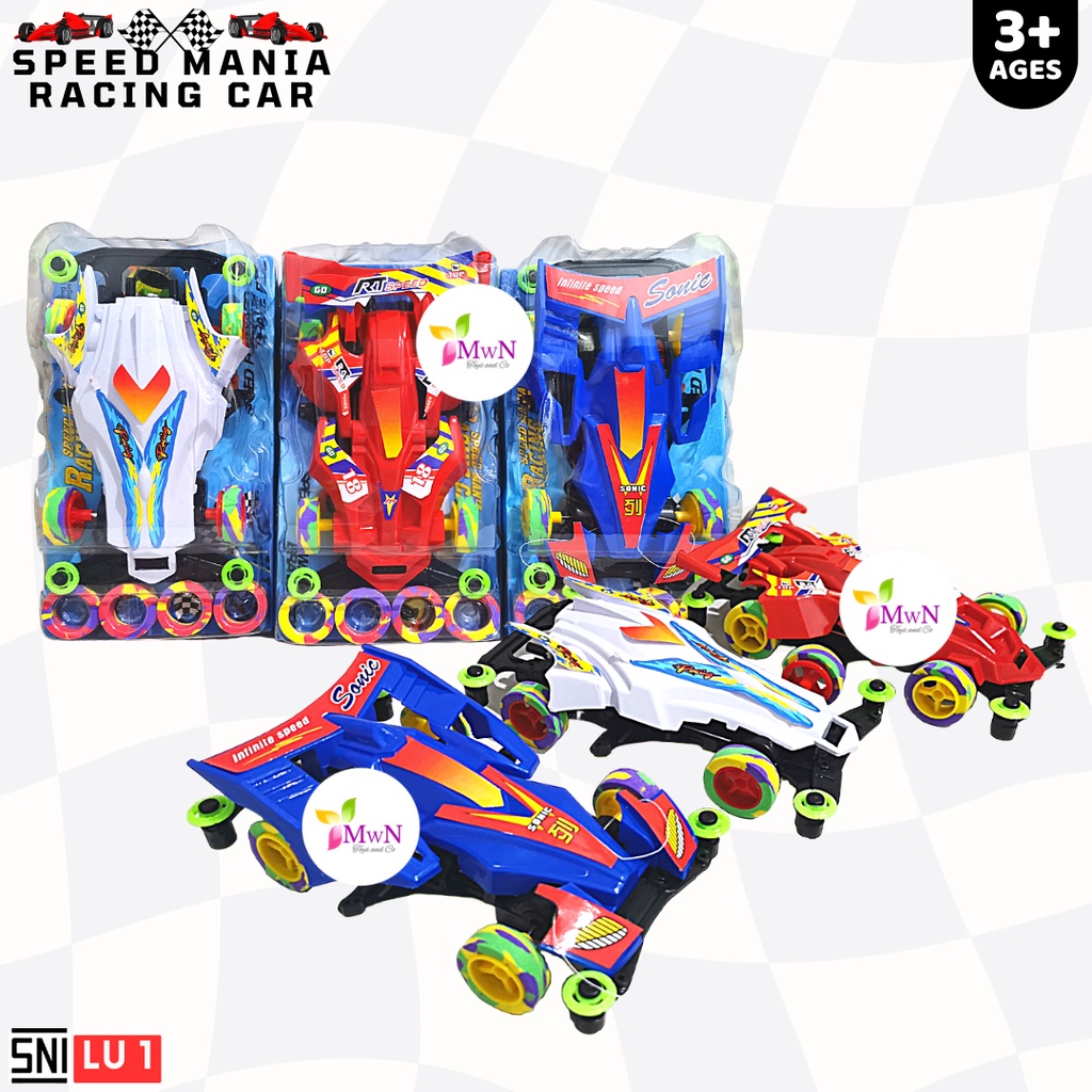 MWN Mainan Mobil Speed 4WD Mania Racing Car LU1