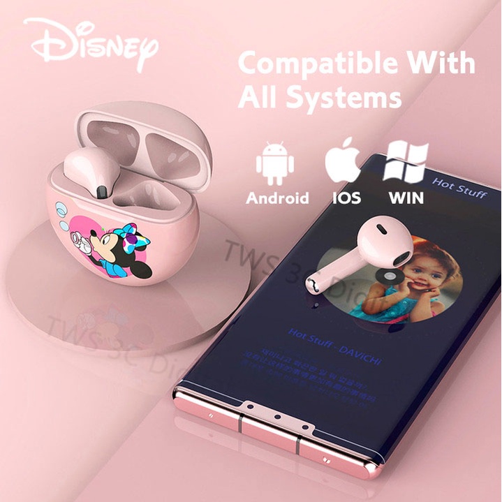 [Garansi 6 bulan] 100% Original Disney Wireless Headset Lotso Bluetooth 5.1 TWS Earphone Dengan Mikrofon Untuk Android IOS