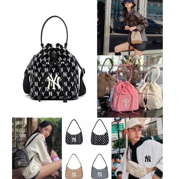 BOOMING MLB KOREA Bucket Corduroy & Monogram Backpack Waist Hobo Bag