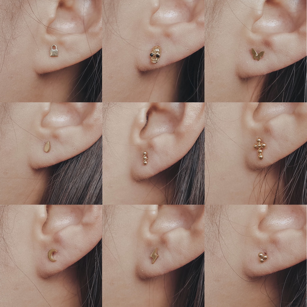 1852 / 1853 / 1854 - (HARGA 1 BIJI) ANTING PIERCING TINDIKAN HELIX TRAGUS - STAINLESS STEEL