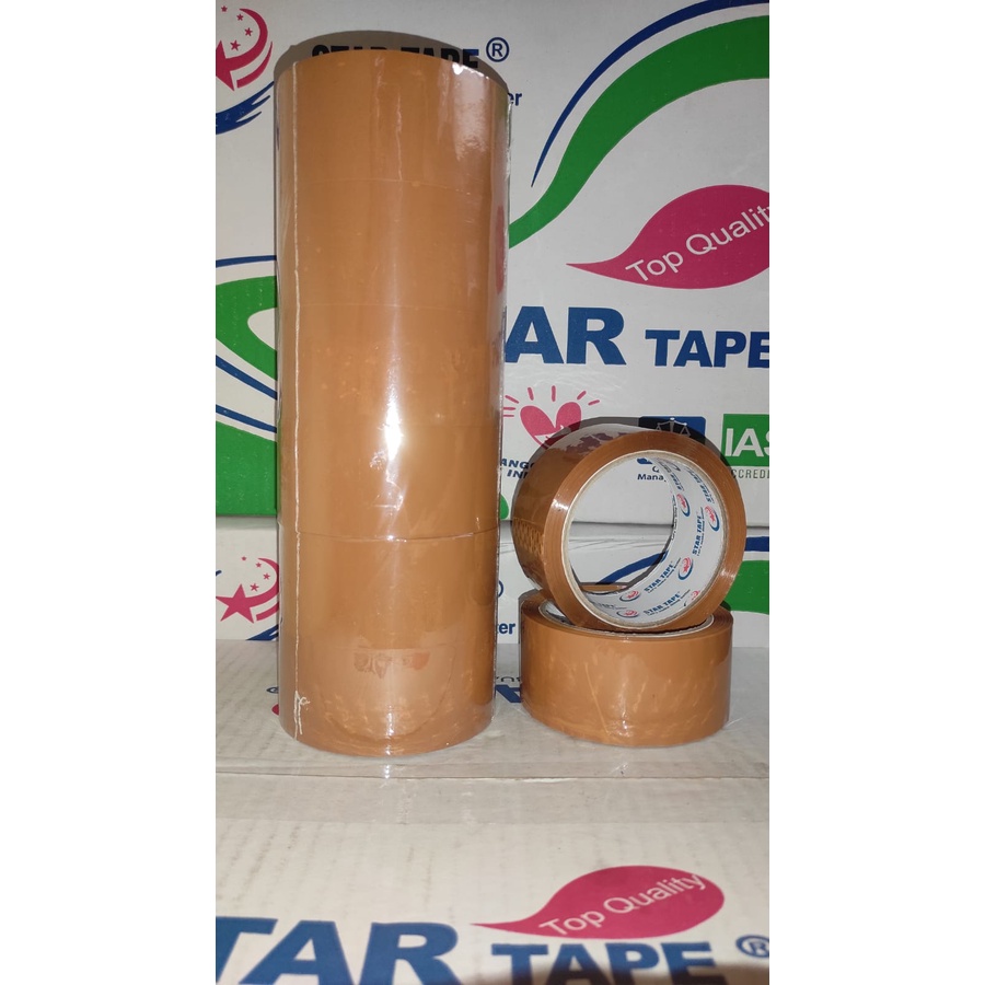 

Lakban Star Tape Warna Tan Coklat Termurah Ukuran 48mm x 100yard | High Quality