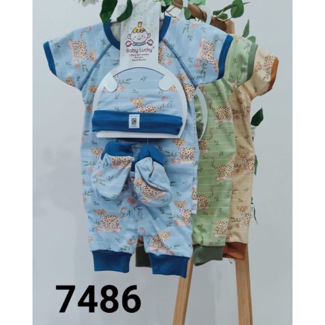 Baby Lucky aneka jumper pendek set topi bayi kado bayi lahir