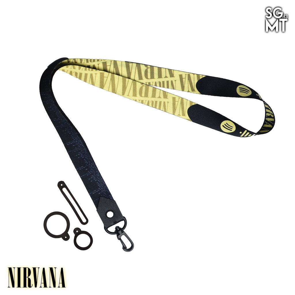 Lanyard id card holder name tag Hp Lanyard full printing NIRVANA 3 pcs Oring