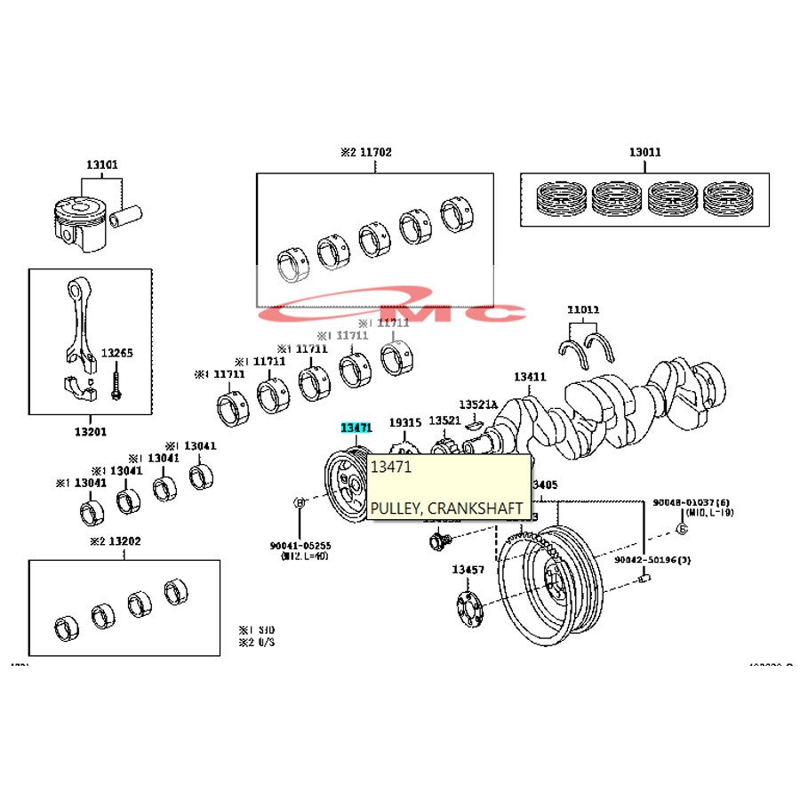 Pulley / Poly Kruk As Crankshaft Daihatsu Avanza Xenia 1.3CC 13470-BZ011-001