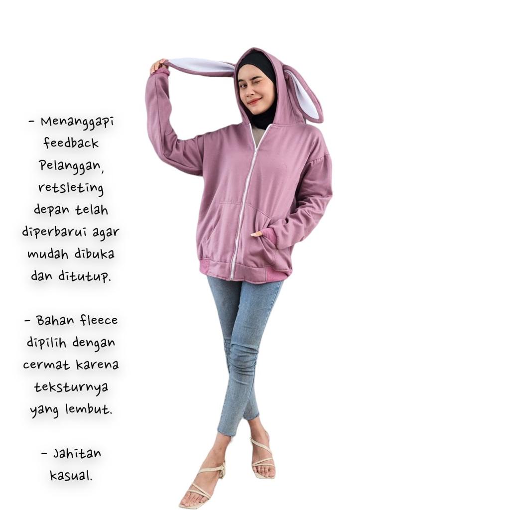 Jaket Hoodie Karakter Zipper Rabbit