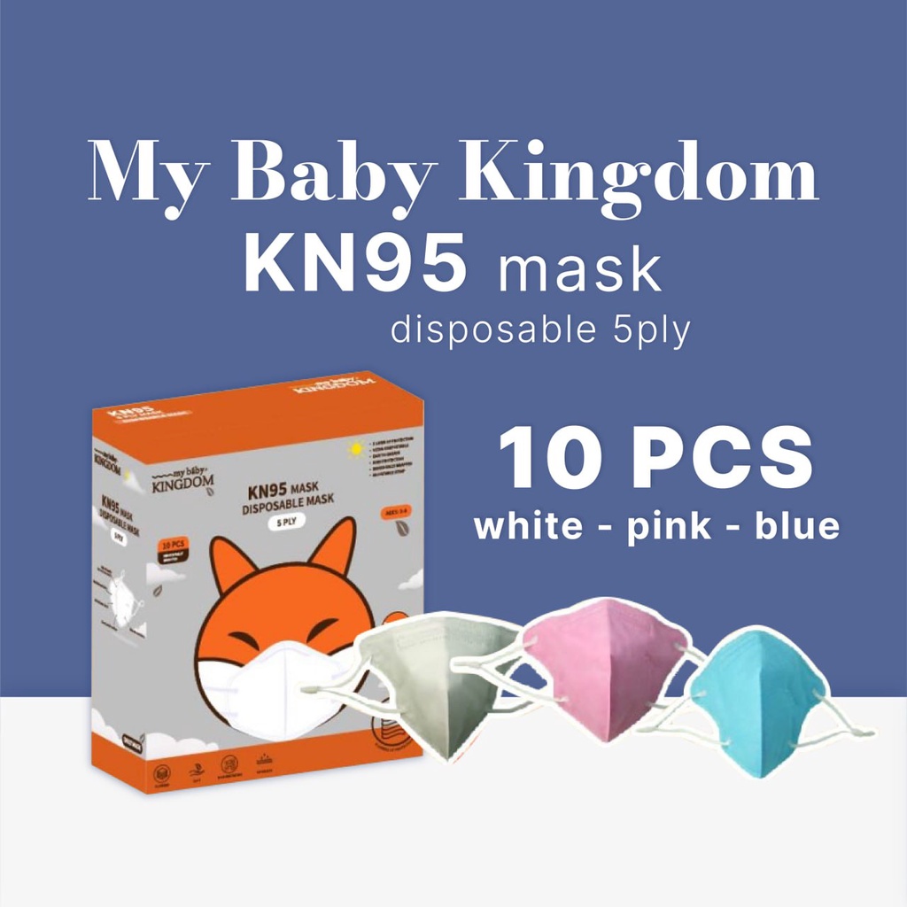 My Baby Kingdom - Masker Anak KN95 KIDS 5ply FOX Series isi 10 pcs