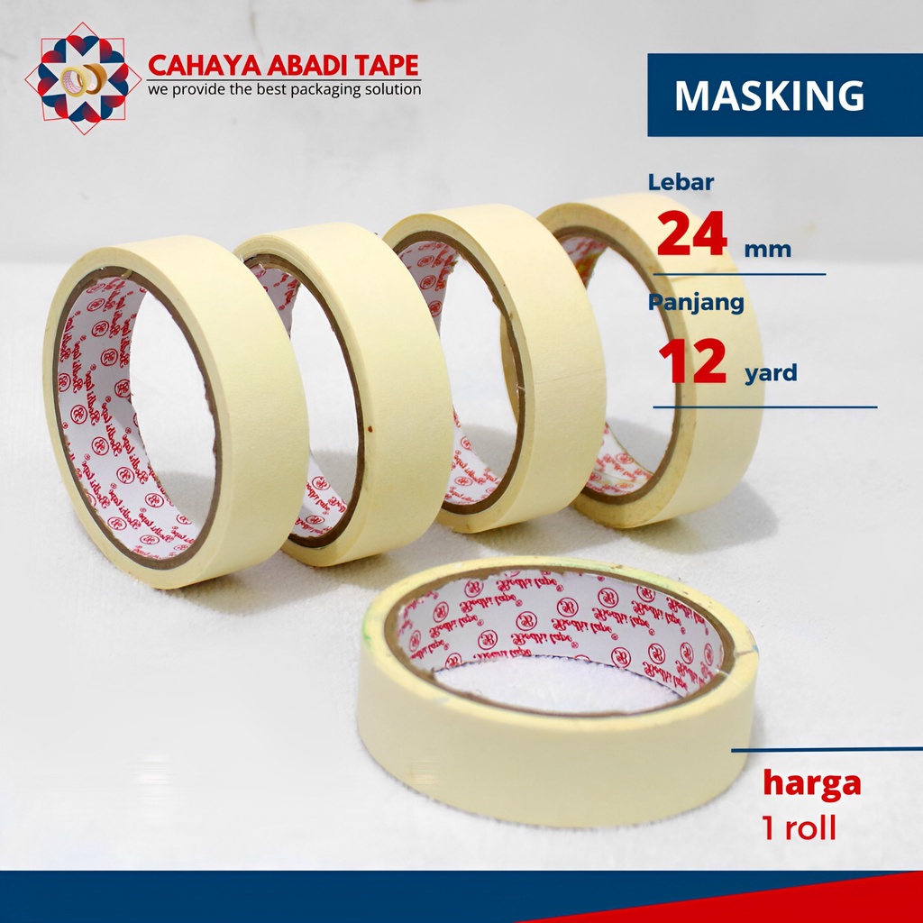 

LAKBAN KERTAS/MASKING BODHI TAPE 24 MM X 12YARD #PER ROLL #