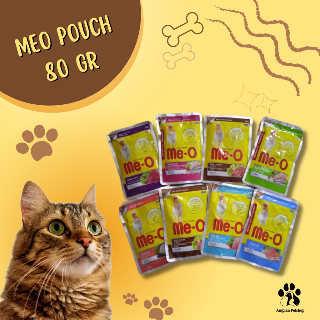MEO ADULT MAKANAN KUCING BASAH DEWASA 80 GR POUCH