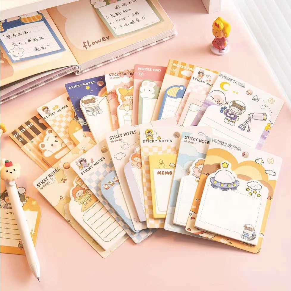

Sticky note motif Cute mini memo paper 30 lembar Cartoon note pad Kartun lucu untuk kantor Special girl korea message note student Memo tempel shaped note