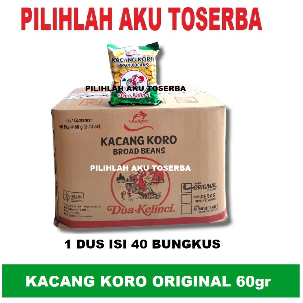 DUA KELINCI KACANG KORO ORIGINAL - ( HARGA 1 DUS ISI 40 BUNGKUS )
