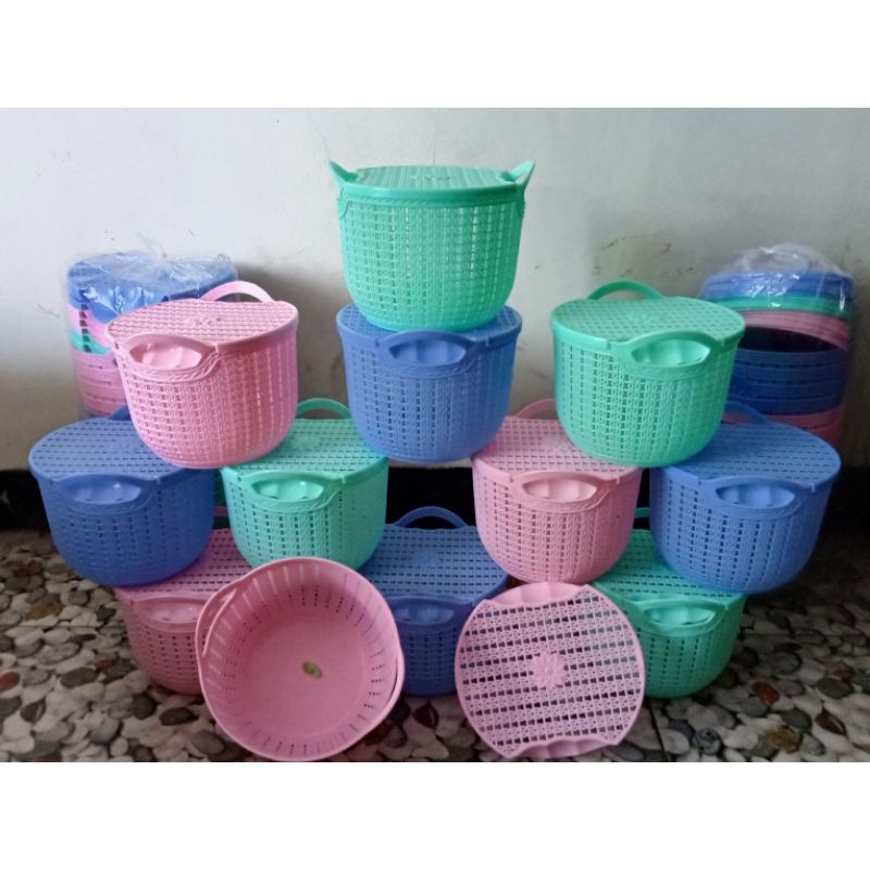 keranjang serbaguna topas /keranjang+tutup warna cantik