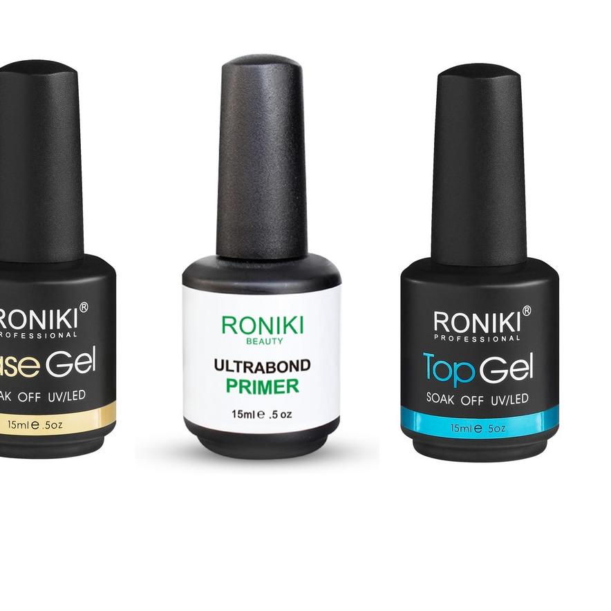 ◘ RONIKI Base / Primer / Top Steel / Top Mate Coat Nail Gel Polish 15ml ❃