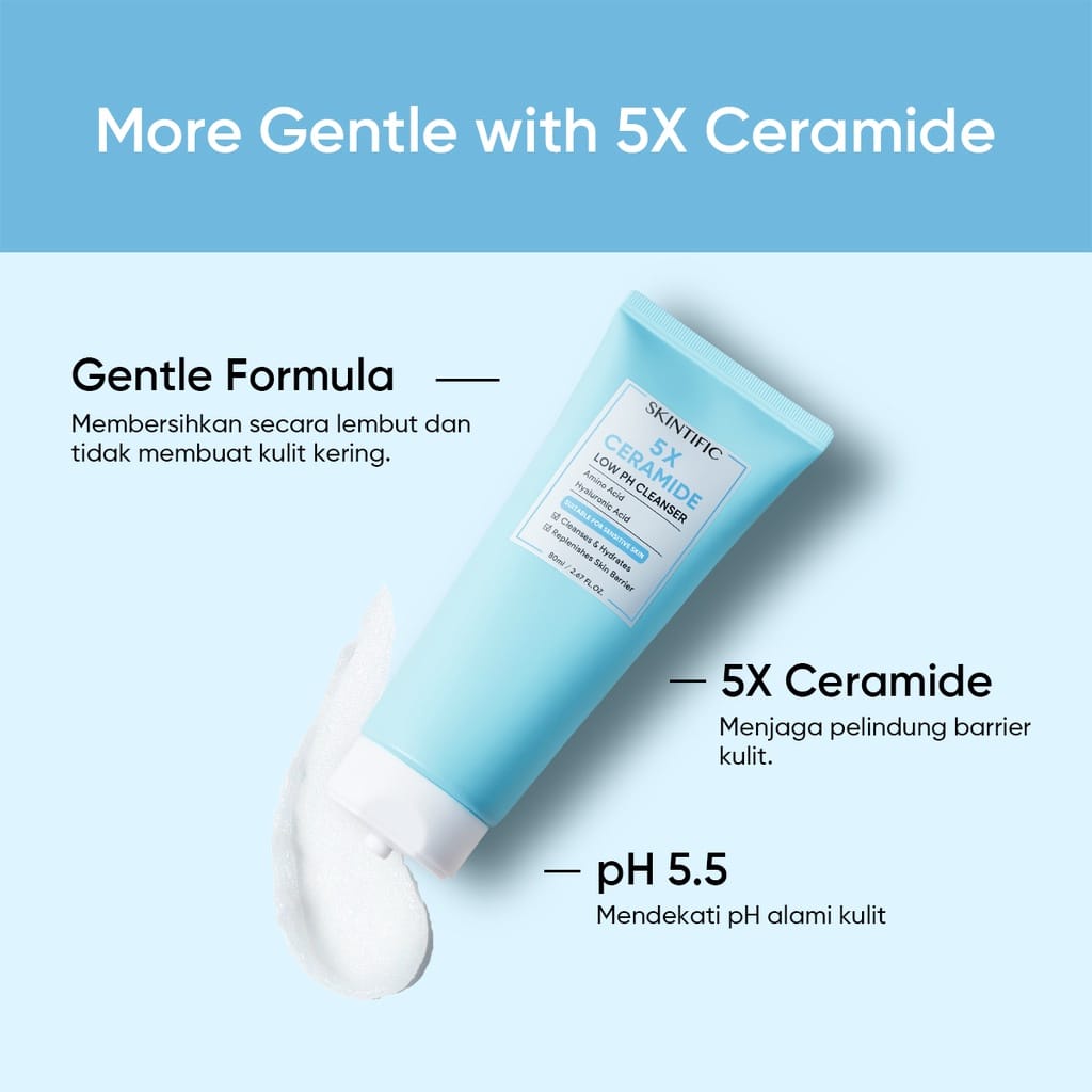 SKINTIFIC 5X Ceramide Low pH Cleanser 80g ~ Original 100%