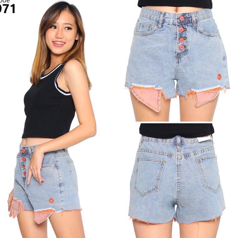[ART. 4660 jeans wanita hot pants korean style celana pendek jeans wanita/ high waisted short /celan