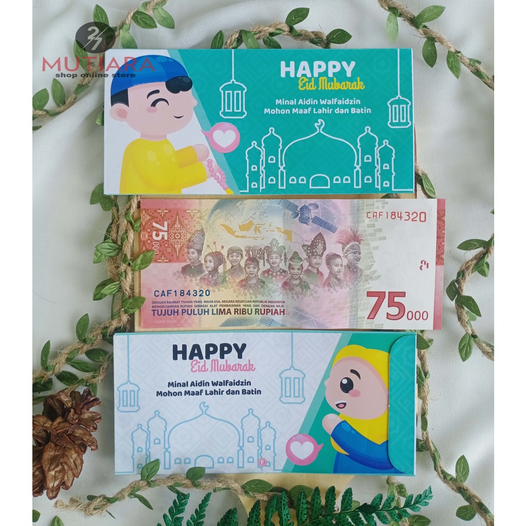 10pcs amplop lebaran idulfitri jumbo besar - amplop thr lebaran motif uang, karakter kartun lucu - amplop lebaran aesthetic panjang besar - amplop viral aesthetic