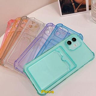 Casing Oppo A7 A76 A96 A55 A9 A5 2020 A36 A12E A12 A15 A16 A95 A35 A74 A3S A11K A15S A5S A11Reno 8 5G 76 Bening Tempat Kartu Dompet Shockproof Tpu Back Cover Phone Case