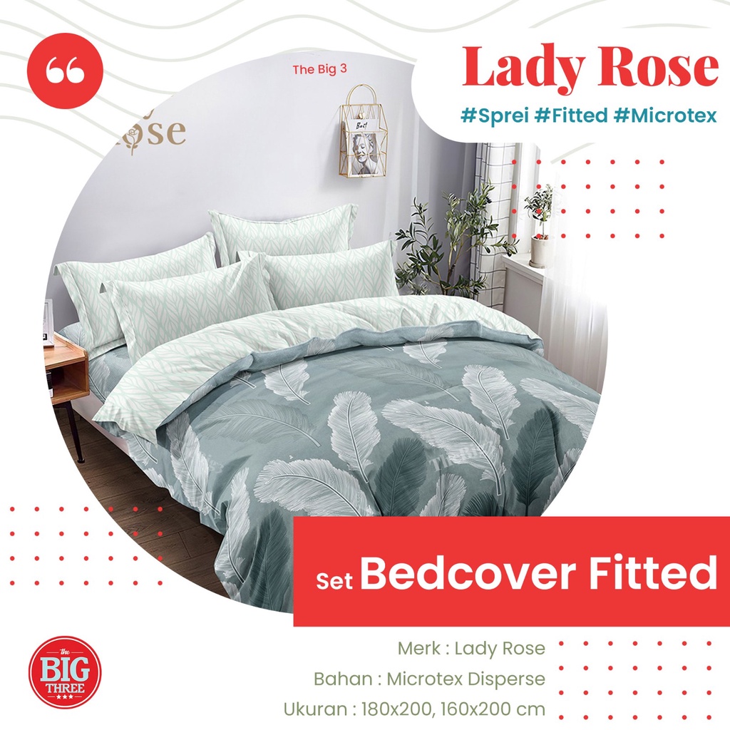 Bedcover + Sprei LADY ROSE 180x200 Kala Dalila Crimpson Charcoal Blasco Ersa Hera Liandra Gavin Carmine Crimpson Ladyrose 180 160 BC FLAT TBT