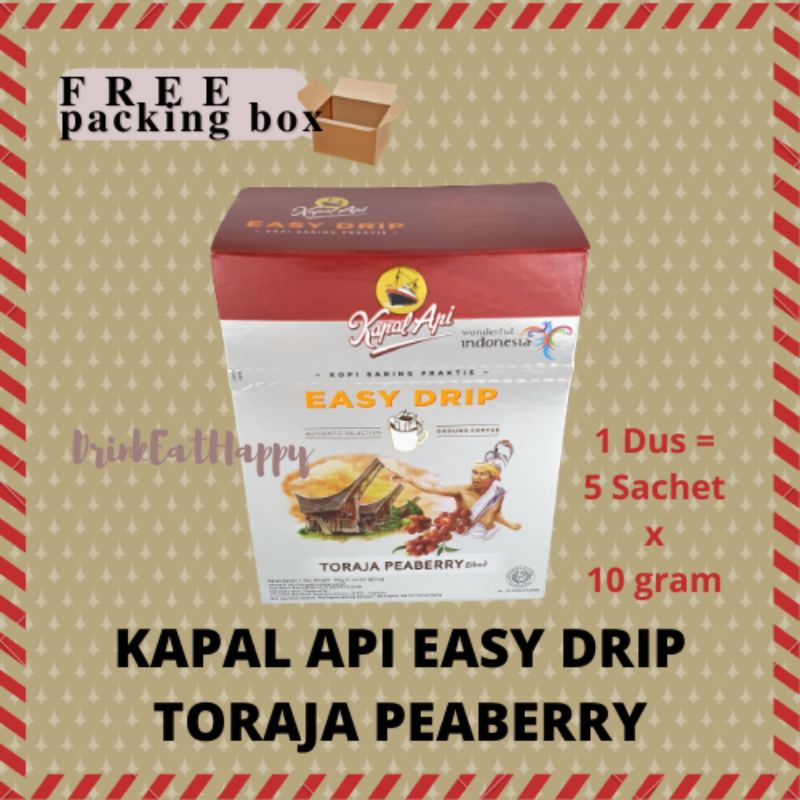 

Kapal Api EASY DRIP TORAJA PEABERRY Blend Kopi Bubuk