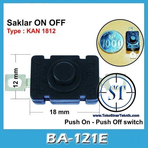 BA-121E Switch Senter 18x12mm 1.5A 1812KD Saklar Senter KAN Senter Kepala / Flashlight CREE