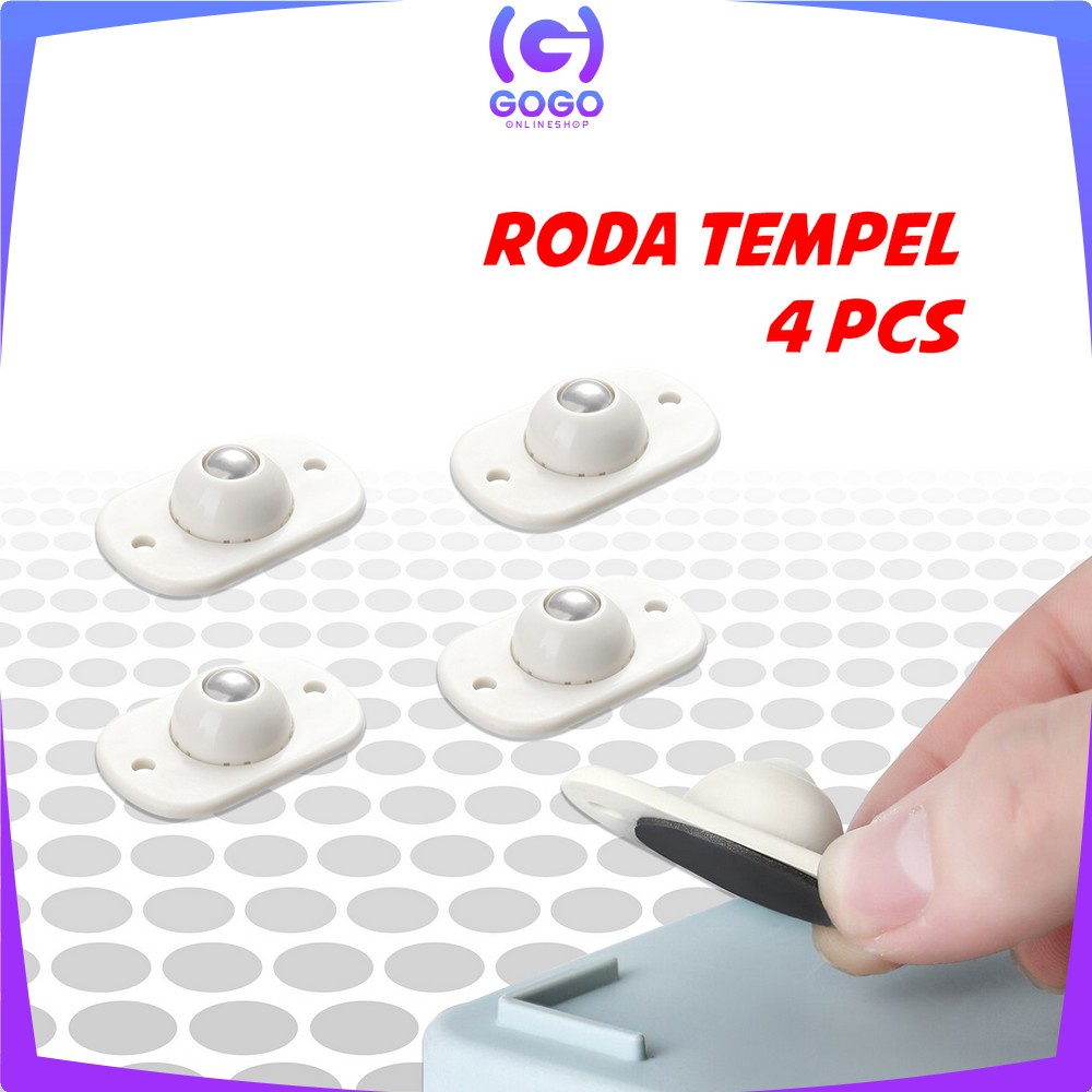 GOGO-C240 Roda Kecil Tempel Tambahan 4IN1 Roda Tempel Universal Roda Storage Box Roda Furniture