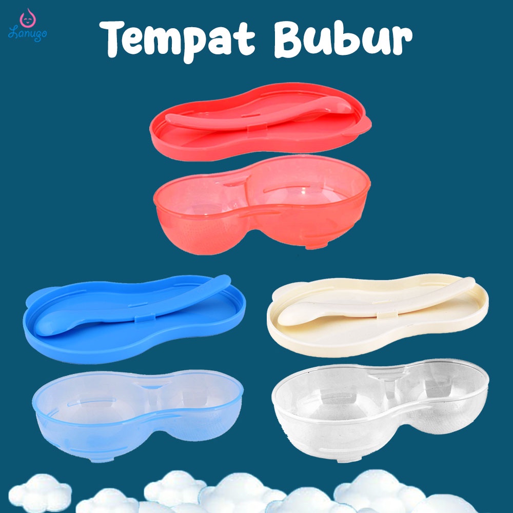 Mangkok Bubur Sendok Lusty Bunny Tutup dan Terkunci Feeding Bayi Peralatan Makan Bayi