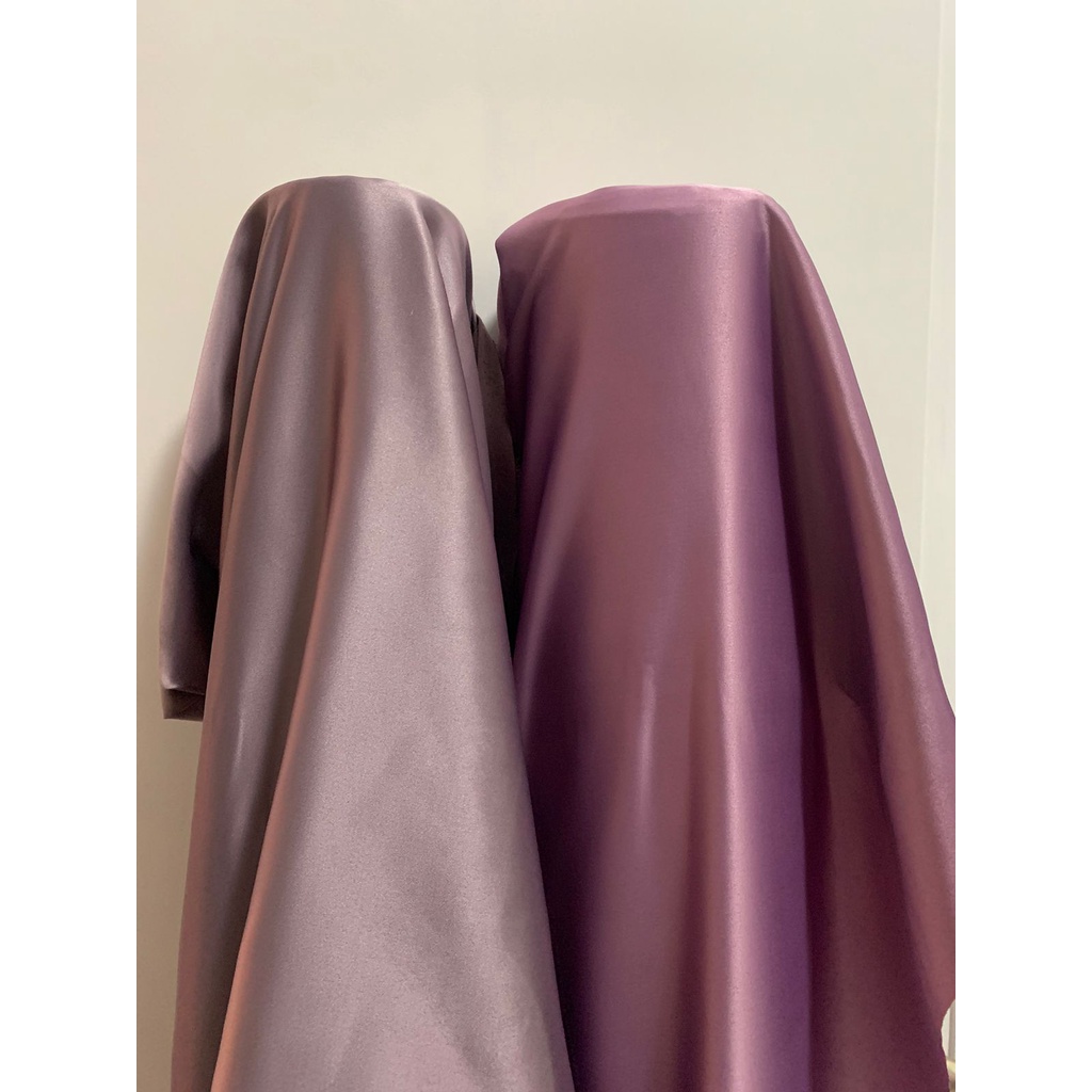 Bahan Kain Satin Velvet Premium Furing Kebaya Bisa Untuk Gamis Bahan Bridesmaid Warna Ungu Lilac