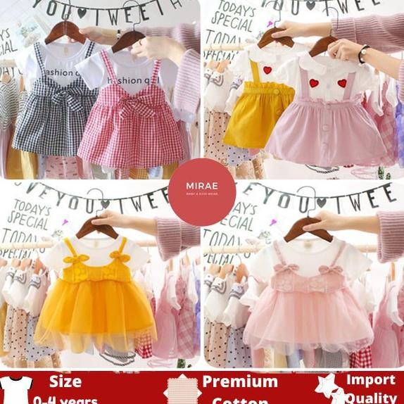 Baju Bayi Perempuan 0 6 Bulan Dress Anak Fashion Korea Style Rok/Baju