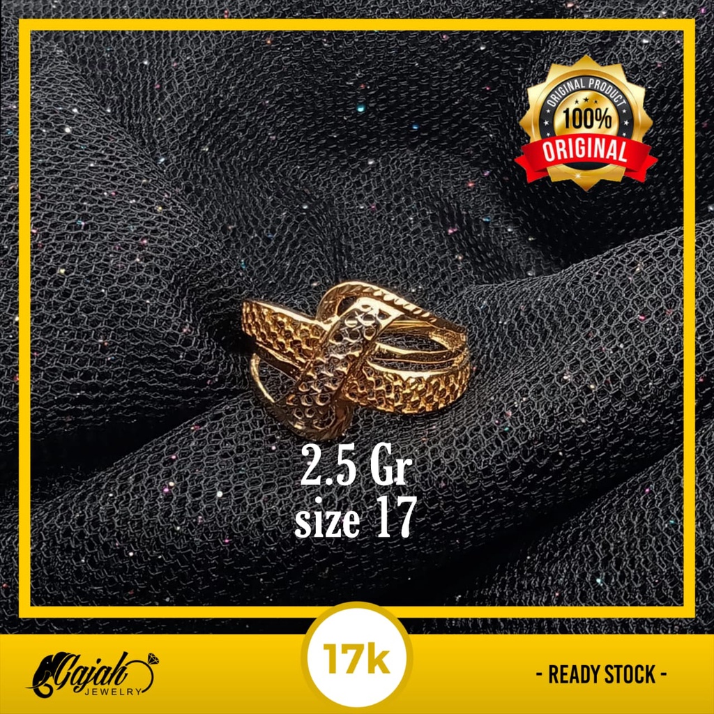 Cincin Emas 17K - 2.5 Gr Kadar 750 - 4377