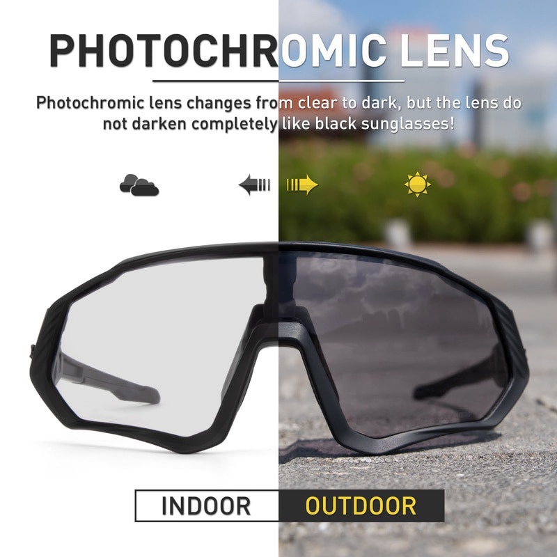 SCVCN Kacamata Sepeda Lensa Photochromic Full Frame - TR-90 - Black